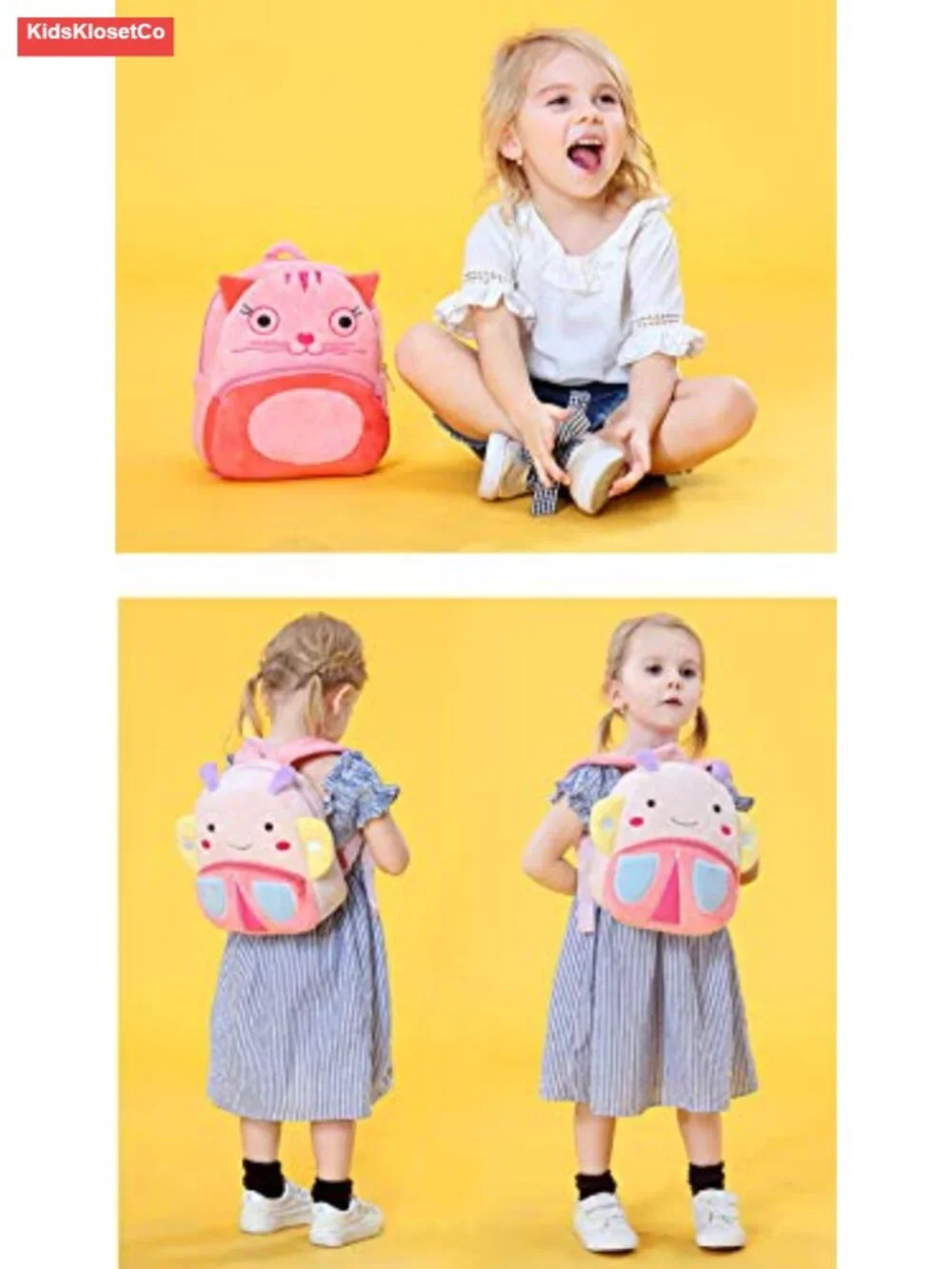 Plush Zoo Animal Backpack Book Bag for Kids